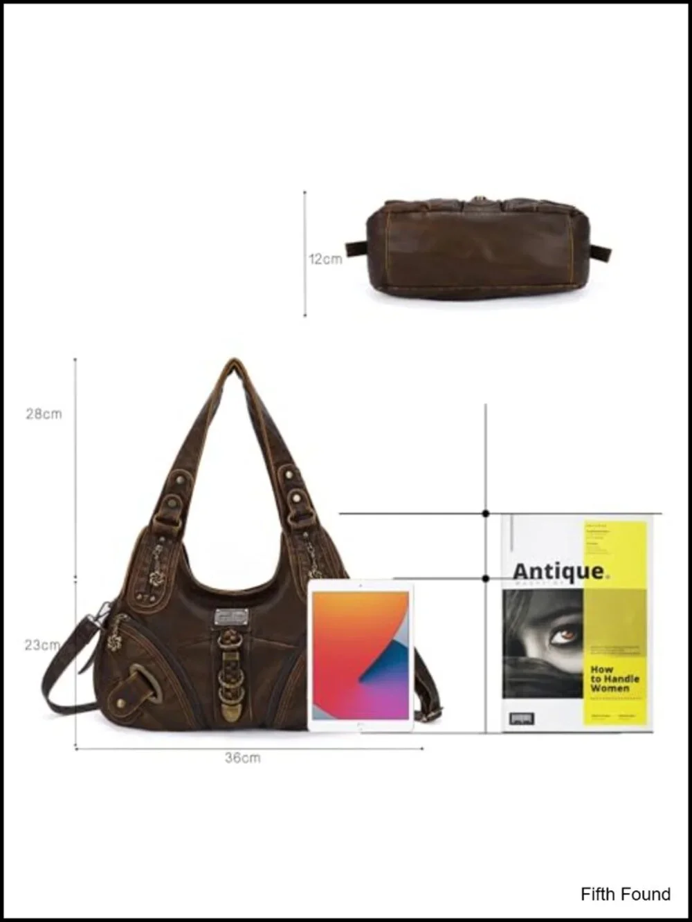 Angel Kiss Large Hobo Shoulder Bag Washed PU Leather Satchel Purse for Women